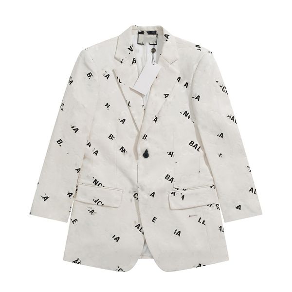 

men's suit 2023 ggity fashionable men's suit slim coat business office wedding elegant casual travel couple decorative alphabet lo, White;black