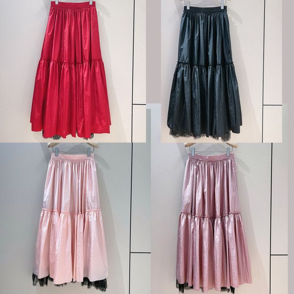 

a line skirt fashion band 2023 summer french elegant commuter high-waisted skirt, Black