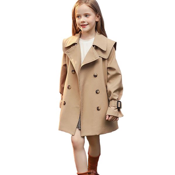 

new children's long tench coats wear girls' windbreaker korean version of westernized medium and old children cotton coat medium a, Camo