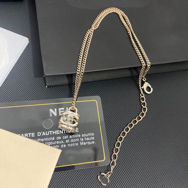 

18k gold plated brass copper pendant necklace quality fashion women designer brand c-letter square necklaces choker chain hollow out wedding, Silver