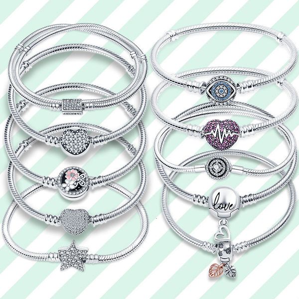 

charm bracelets codemonkey 925 sterling silver classic snake chain bangle bracelet for women sterling silver jewelry birthday present 230313, Golden;silver