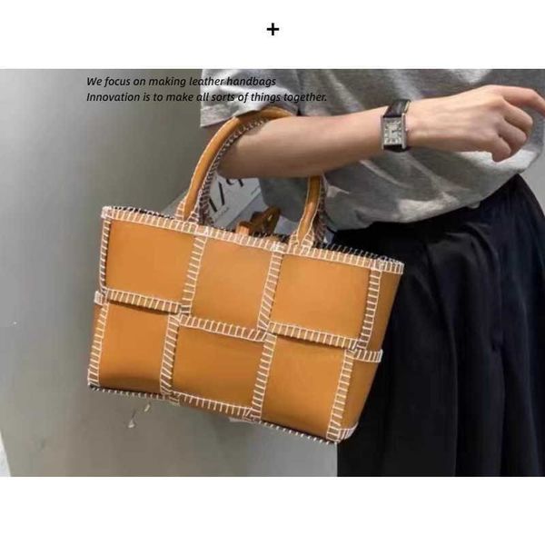 

b bag bottven designer women purse brick shoulder tote contrast color shopping hand-embroidered new woven cowhide hand leisure with small de