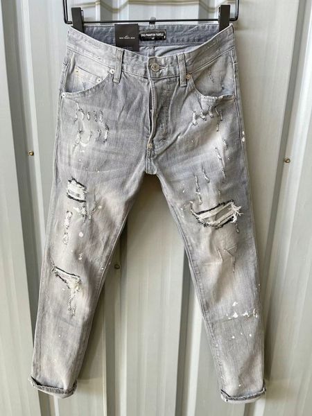 

dsq phantom turtle men's jeans classic fashion man jeans hip hop rock moto mens casual design ripped jeans distressed skinny denim bike, Blue