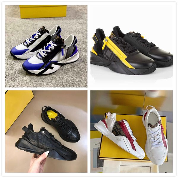 

luxury men flow sneakers shoes mesh zipper comfort skateboard walking rubber runner sole outdoor sports famous brand tech fabrics trainer, Black