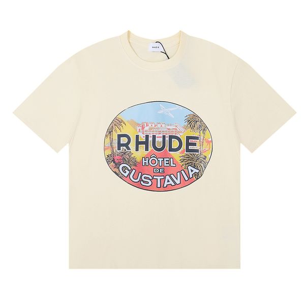 

mens t casual rhude summer shirt designer priting fashion simple ppure cotton men t shirts us size s-xxl aw2i, White;black
