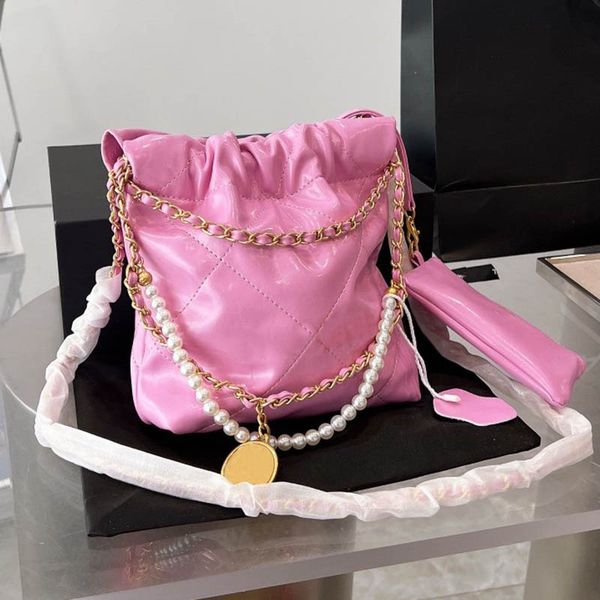 

pearl handheld mini women classic tote bag gold coin leather luxury handbag quilted retro shoulder bag crossbody designer wallet birkin mult