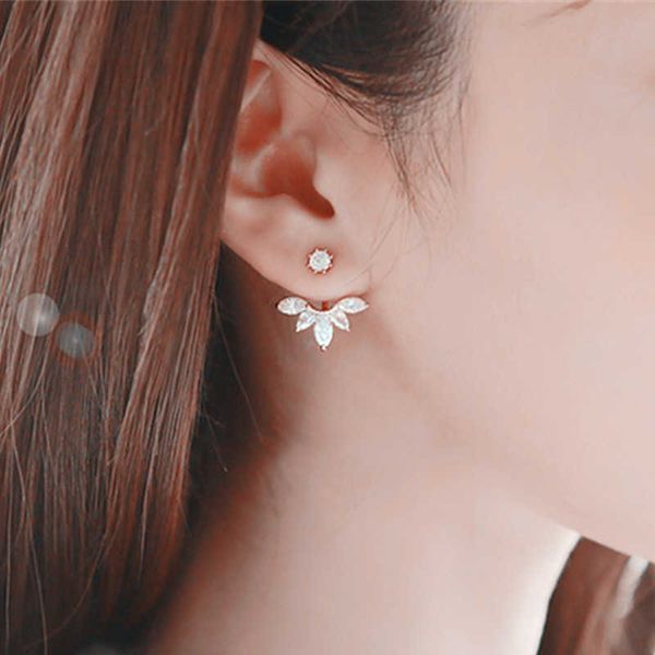 

dangle chandelier zircon daisy flower earrings european american fashion earrings petals set with crystal temperament versatile earrings for, Silver