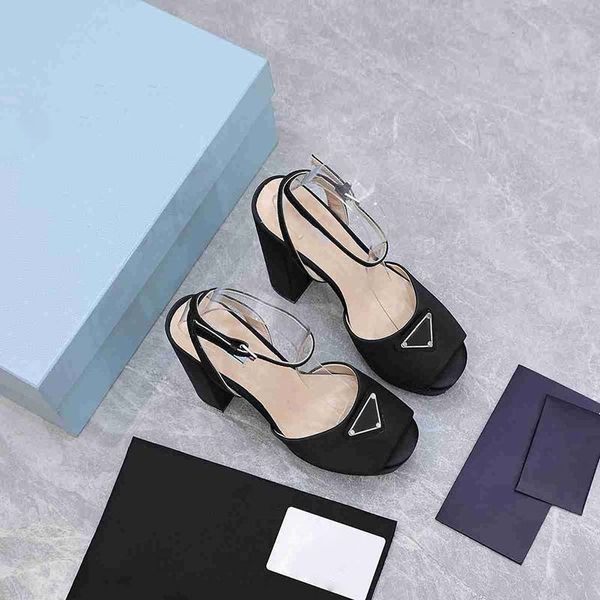 

sandals women high heels silk leather sole ankle strap 230313, Black