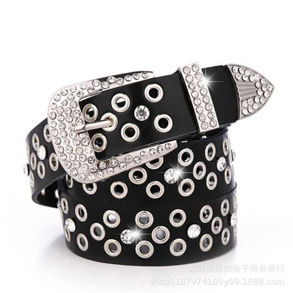 

designer belts 2023 women's water drill full diamond leather fashion belt 4f1y factory outlet, Silver