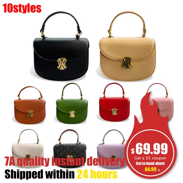

luxurys designer lady handbag bags crossbody celins tote genuine leather travel triomphe besace clutch shoulder strap saddles bag women men