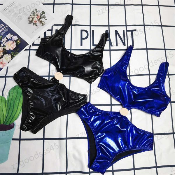 

womens designer leather swimsuit summer girls fashion casual luxury bikini two-piece swimsuits fast shipping bathing suits beachwear 2 color, White;black