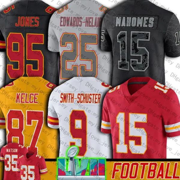 

custom 15 patrick mahomes jersey football travis kelce kadarius toney juju isaih pacheco jerseys kansases city chiefes harrison butker reid, Black;red
