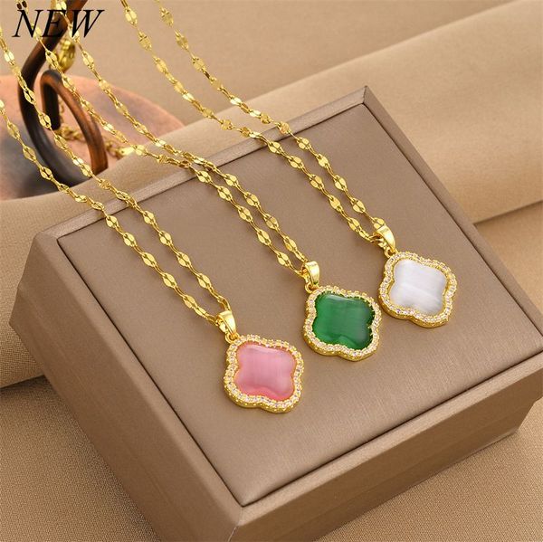 

luxury design clover pendant necklace jewelry for women gift, Silver