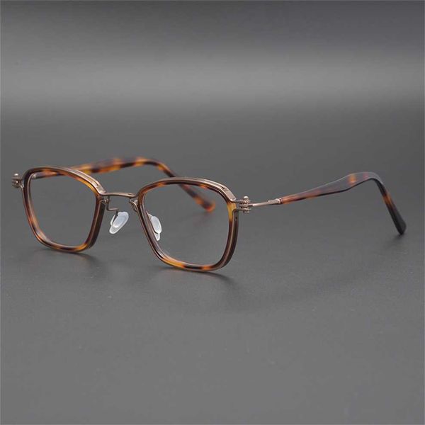 

sunglasses 2023 new designer classical brownish red japanese small square hand-made glasses frame height of men and women large face, White;black