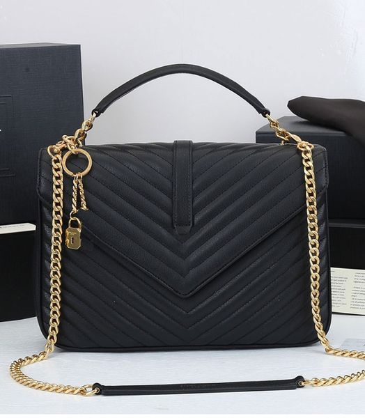 

designer shoulder women's bag tote bag black calfskin 2 sizes classic diagonal satchel fashion everything large capacity luxury hardwar