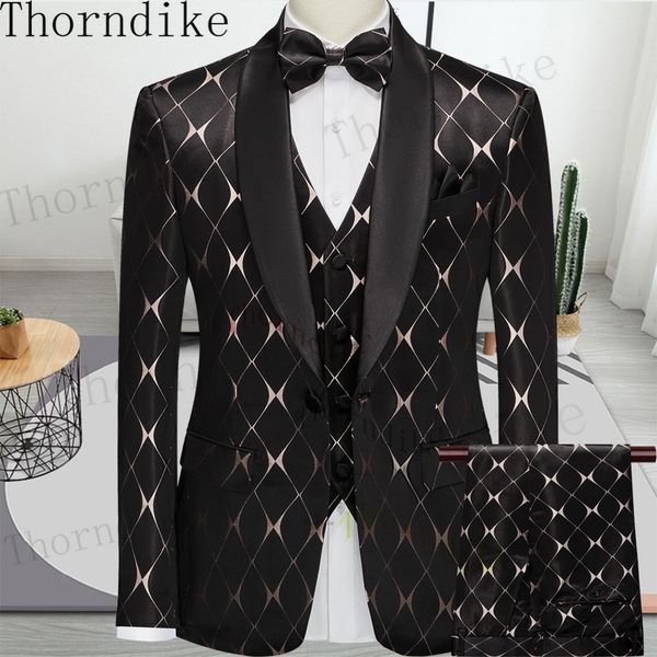 

men's suits blazers thorndike men's suit fashion formal business slim fit 3-pieces blazers men's tuxedo wedding men suits gro, White;black