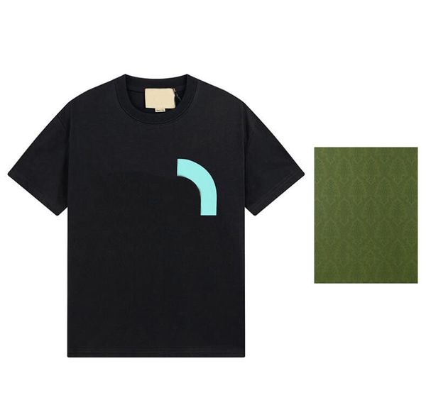 

designer luxury tide t shirt chest letter laminated print short sleeve high street brand joint loose oversize casual t-shirt 100% pure cotto, White;black