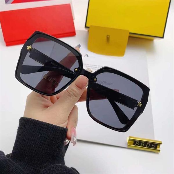 

sunglasses 2023 new sun women's large frame f trend polarized sunglasses, White;black
