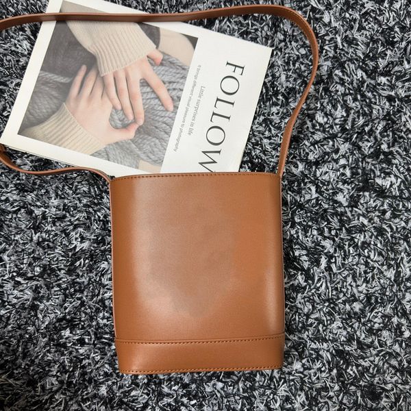 

fashion women bag designer bucket bag embossed sewing shoulder bag large capacity multi color real leather messenger bag