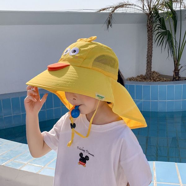 

caps hats summer hat 360Â° wide brim uv protection boys girls cap children panama outdoor beach sun hats cartoon fisherman caps 230313, Yellow