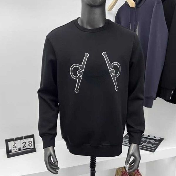 

fashion printed sweatshirt men women sweaters hms designer sweater long sleeve tshirt round neck pullover coat casual hoodie, Black