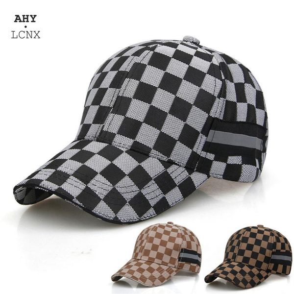 

new fashion korean mens baseball cap plaid cotton hat for men women bone gorras snapback hats casual dad caps outdoor sun cap295r, Blue;gray