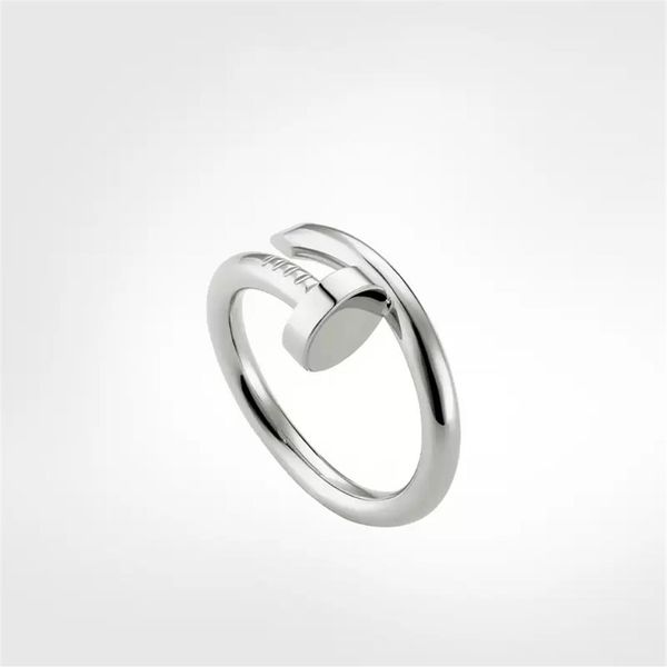 

with box mens nail ring band diamonds designer luxury women rings jewelry couple lover finger circle rings good gift never fade no275n, Silver