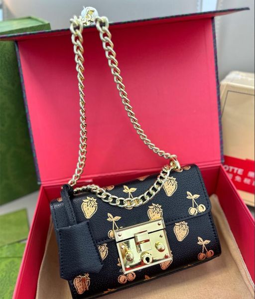 

padlock moonlight box bag gold chain bags women fashion genuine leather crossbdoy handbag retro messenger package letter prints wallet with
