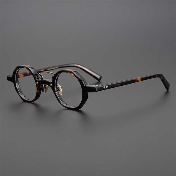 

sunglasses 2023 new designer tortoiseshell color japanese square hand-made irregular glasses frame height of men and women small face, White;black