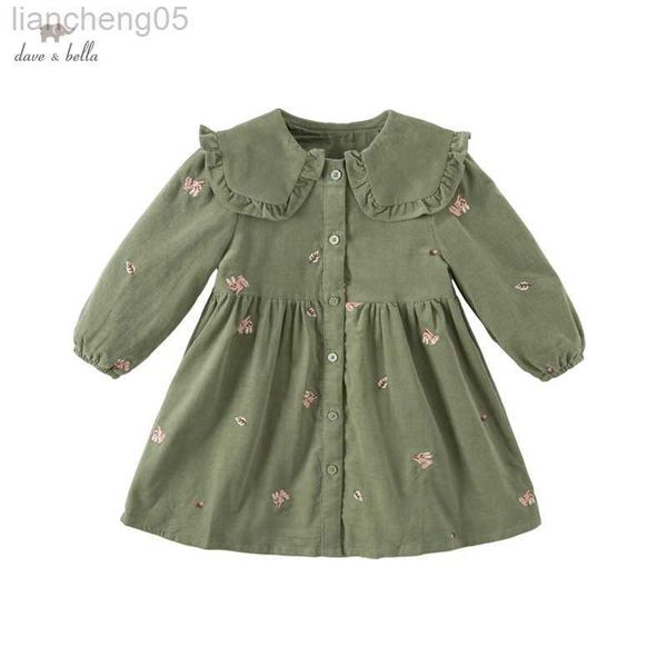 

girl's dresses dave bella spring autumn princess dress long-sleeve ruffle green girls dress cotton toddler kids clothes db3222708 w0314, Red;yellow
