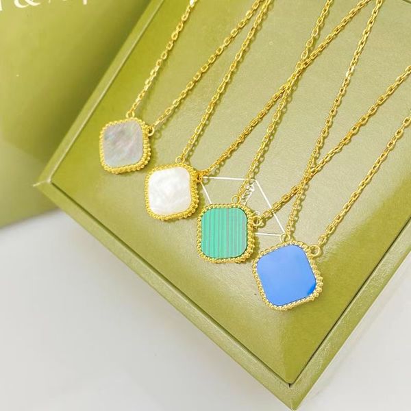 

new fashion classic4/four leaf clover necklaces pendants mother-of-pearl stainless steel plated 18k for women&girl valentine's mother&#, Silver