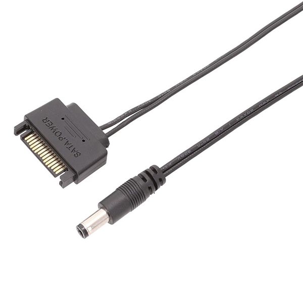 

sata power to dc 5.5/2.1 5.5mm x 2.1mm male converter adapter power supply cable 12v 24awg wire 1m