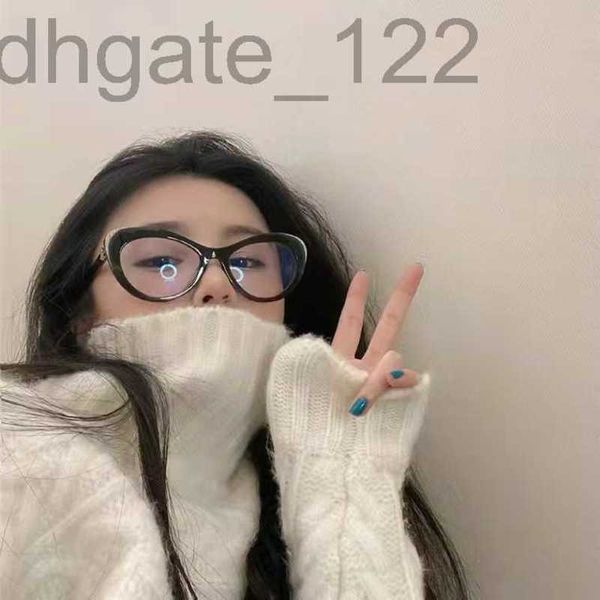 

sunglasses designer same cat's eye optical lens personalized flat can be equipped with short-sighted anti-blue light glasses frame and, White;black