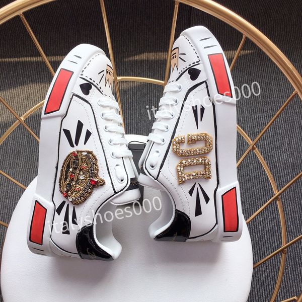

2023 new casual shoes for sale sole low flat spikes flats blue suede silver diamond men women prom wedding shoes sneakers, Black
