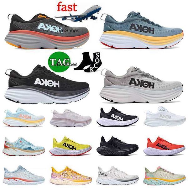 

outdoor hoka one running shoes hokas bondi 8 sports trainers anthracite castlerock black white shark skin harbor mist carbon x2 clifton mens