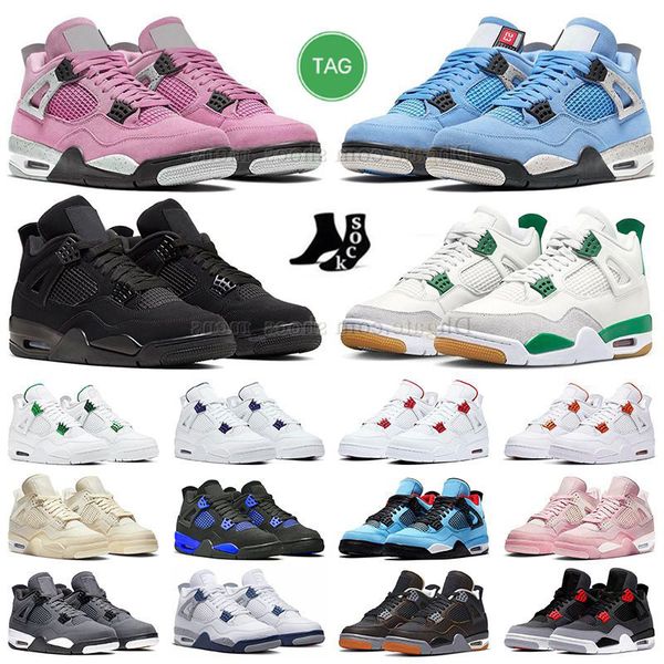 

4s new pine green basketball shoes new jumpman 4 university blue midnight navy black cat men women sneakers cactus jack sail cool grey midni