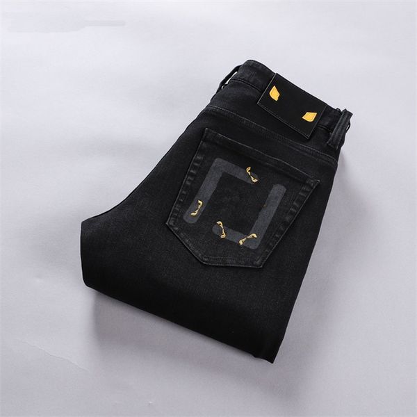 

2 new designer jeans skinny casual luxury jeans men fashion distressed ripped slim motorcycle moto biker hip hop pants#02, Blue