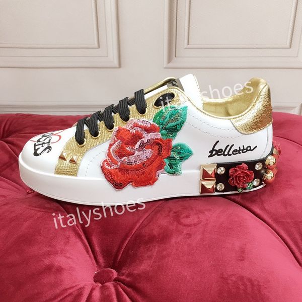 

leather lace-up sneaker cowhide fashion lady designer running trainers men letters platform gym sneakers, Black