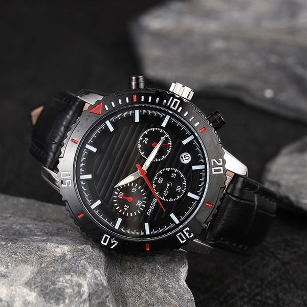 

fashion stainless steel quartz man leather watch japan movement watch black wristwatches life waterproof brand male clock 3172, Slivery;brown