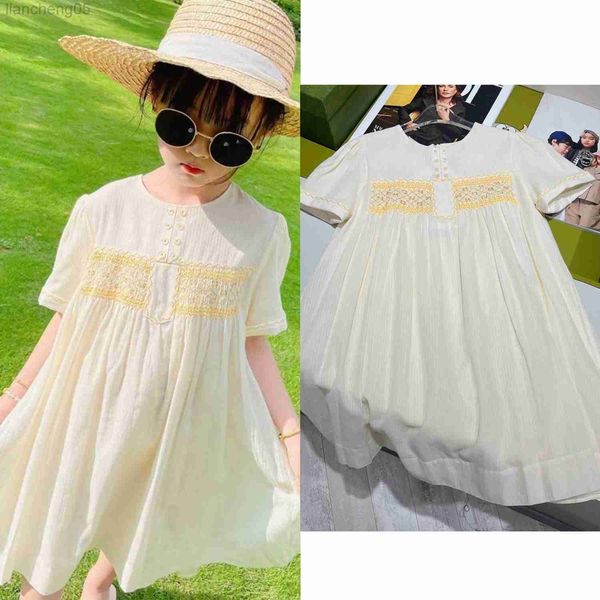 

girl's dresses pre-sale sent on march summer french short-sleeved dress purple rice embroidery hand pleated sweet girl's dress w03, Red;yellow