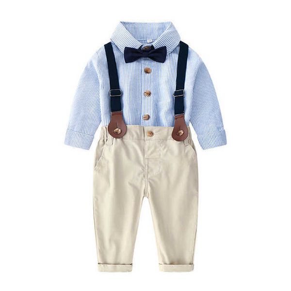 

Korean Clothing Version Sets Of The Baby Autumn Suit Long Sleeved Shirt Overalls Two-piece Children Dress, Blue