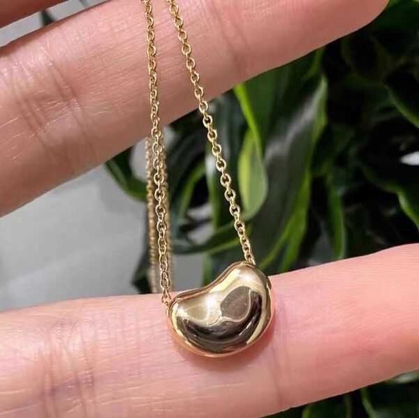 

versatile tiffay broad bean necklace 925 sterling silver plated 18k goldie family smooth acacia pendant collar chain