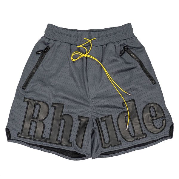 

zfvb men's and women's high street shorts north american fashion brand rhude the right version of summer mesh embroidered letters, White;black