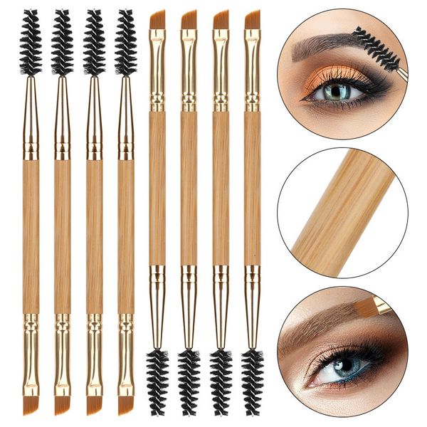 

makeup tools 10pcs bamboo brushes beauty brow contour oblique angled eyebrow eyeshadow eyeliner brush pensule lashes accessories 230314