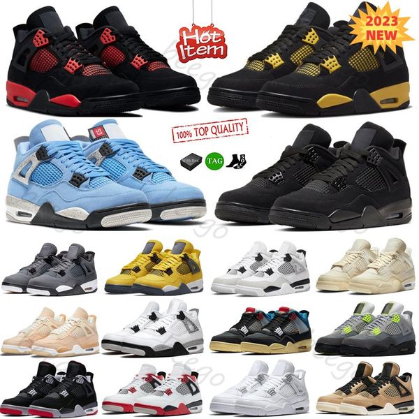 

4s basketball shoes women men 4 retro military black cat red thunder university blue cool greys trainer sneakers size 36-47