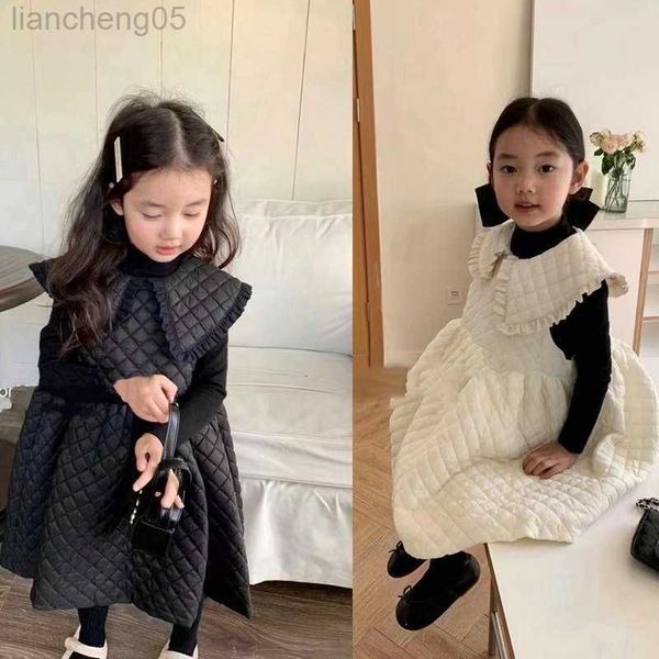 

girl's dresses 2022 winter dress a-line knee length turn-down collar sleeveless shirts solid soft comfortable simple sweet fashion chil, Red;yellow