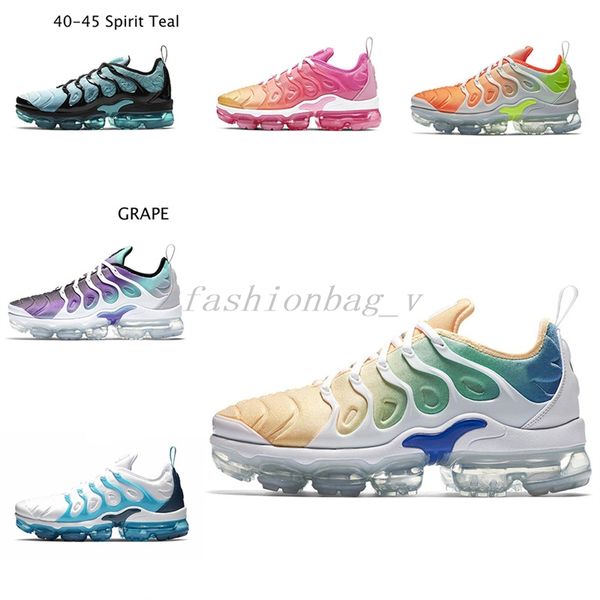 

designer sneakers tn plus running shoes reverse sunset triple black iridescent rainbow cool grey fury tns men womens trainers designer sport