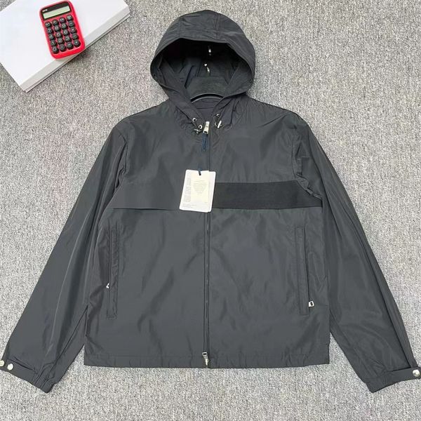 

designer zip hooded windbreaker jacket for men lightweight coat, Black;brown
