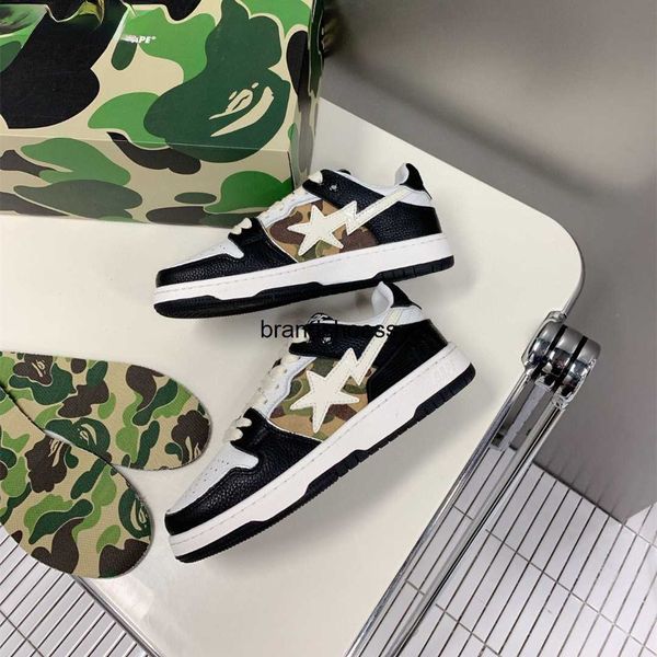 

stka sk8 bapesta head star color matching low leisure sports board shoes wang yibo's same skateboard shoes, Black
