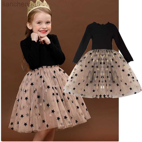 

girl's dresses baby girls long sleeves dress sequins star party princess dress children's casual clothing winter daily clothes ves, Red;yellow